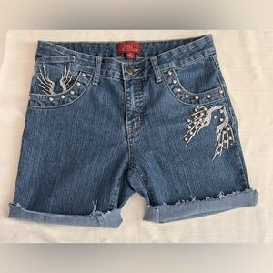 Azita Y2K Women's Blue Denim Shorts with Embellishments Size 6